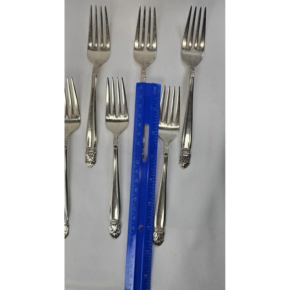Holmes & Edwards Danish Princess IS Silverplate Dinner Forks Set of 12 Vintage